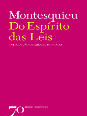 cover image of Do Espírito das Leis